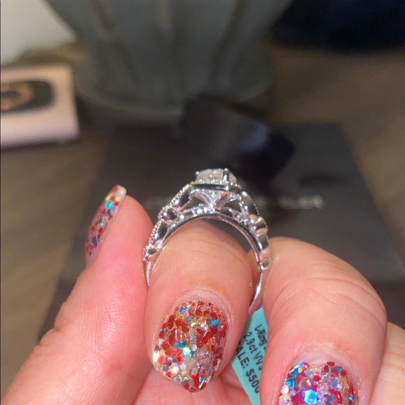 925 Silver & Moissanite Stones 2.9 CT Engagement Set - Picture 5 of 8